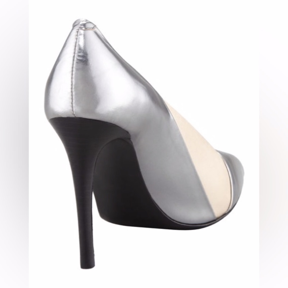 SALE☀️ Chloe Specchio Pointed Pumps, Anthracite 38.5/8.5 Satin Metallic leather - Picture 3 of 14